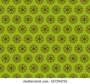 decorative floral seamless pattern. green, brown color. vector illustration. for invitation, greeting card, wallpaper, interior design