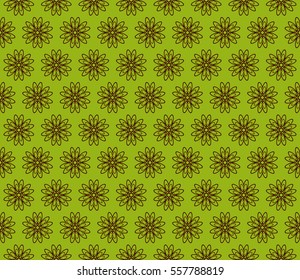 decorative floral seamless pattern. green, brown color. vector illustration. for invitation, greeting card, wallpaper, interior design