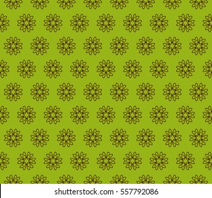 decorative floral seamless pattern. green, brown color. vector illustration. for invitation, greeting card, wallpaper, interior design