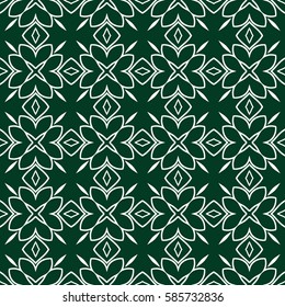 decorative floral seamless pattern. green color. vector illustration. for invitation, greeting card, wallpaper, interior design