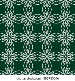 decorative floral seamless pattern. green color. vector illustration. for invitation, greeting card, wallpaper, interior design