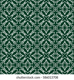 decorative floral seamless pattern. green color. vector illustration. for invitation, greeting card, wallpaper, interior design