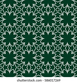 decorative floral seamless pattern. green color. vector illustration. for invitation, greeting card, wallpaper, interior design
