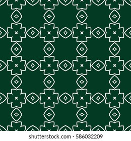 decorative floral seamless pattern. green color. vector illustration. for invitation, greeting card, wallpaper, interior design