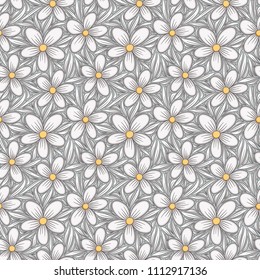 Decorative floral seamless pattern. Hand drawn colorful stylized doodle background. Botanical vector illustration