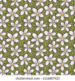 Decorative floral seamless pattern. Hand drawn colorful stylized doodle background. Botanical vector illustration