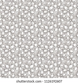 Decorative floral seamless pattern. Hand drawn colorful stylized doodle background. Botanical vector illustration