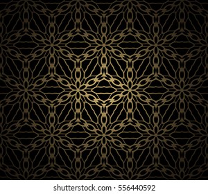 decorative floral seamless pattern. lace ornament. Vector illustration. gold color. for design invitation, background, wallpaper