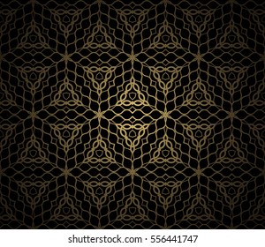 decorative floral seamless pattern. lace ornament. Vector illustration. gold color. for design invitation, background, wallpaper