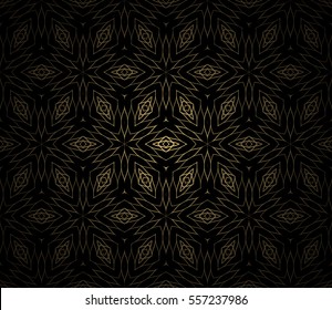 decorative floral seamless pattern. lace ornament. Vector illustration. gold color. for design invitation, background, wallpaper