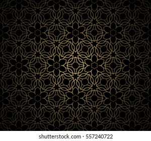 decorative floral seamless pattern. lace ornament. Vector illustration. gold color. for design invitation, background, wallpaper