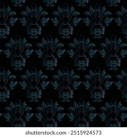 Patrón floral decorativo sin fisuras. color monocromo. Ilustración vectorial. 