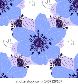 Decorative floral seamless pattern. Motley creative colorful artistic background for textile, fabric, web, wallpapers. Abstract stains or blots.