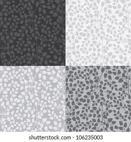Decorative floral seamless pattern with plants and leaves