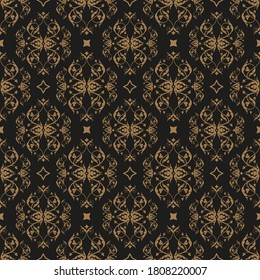Decorative floral seamless pattern in vintage gothic style vector with ornamental elements 