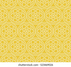 decorative floral seamless pattern. yellow color. Stylish ornamental texture. vector illustration. for invitation, greeting card, wallpaper, interior design