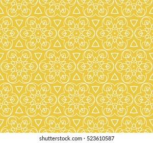 decorative floral seamless pattern. yellow color. Stylish ornamental texture. vector illustration. for invitation, greeting card, wallpaper, interior design