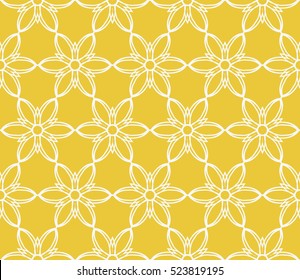 decorative floral seamless pattern. yellow color. Stylish ornamental texture. vector illustration. for invitation, greeting card, wallpaper, interior design