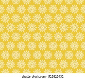 decorative floral seamless pattern. yellow color. Stylish ornamental texture. vector illustration. for invitation, greeting card, wallpaper, interior design