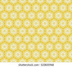 decorative floral seamless pattern. yellow color. Stylish ornamental texture. vector illustration. for invitation, greeting card, wallpaper, interior design