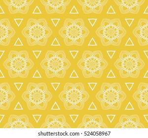 decorative floral seamless pattern. yellow color. Stylish ornamental texture. vector illustration. for invitation, greeting card, wallpaper, interior design