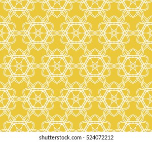 decorative floral seamless pattern. yellow color. Stylish ornamental texture. vector illustration. for invitation, greeting card, wallpaper, interior design