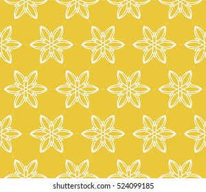 decorative floral seamless pattern. yellow color. Stylish ornamental texture. vector illustration. for invitation, greeting card, wallpaper, interior design