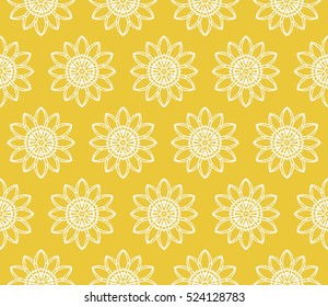 decorative floral seamless pattern. yellow color. Stylish ornamental texture. vector illustration. for invitation, greeting card, wallpaper, interior design