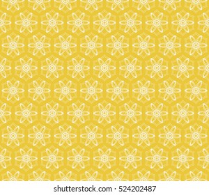 decorative floral seamless pattern. yellow color. Stylish ornamental texture. vector illustration. for invitation, greeting card, wallpaper, interior design