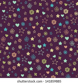 Decorative floral seamless texture. Endless pattern, template for design fabric, backgrounds, wrapping paper