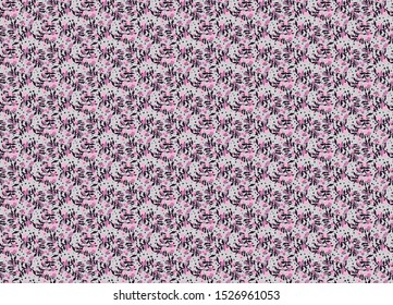 decorative floral seamless vector repeat pattern in pink tones