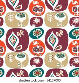 Decorative floral  seamless wallpaper pattern