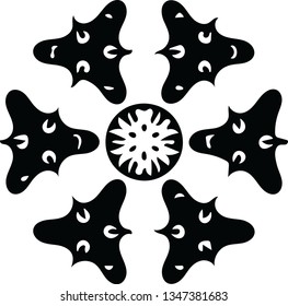 Decorative floral shape design vector pattern silhouette for creative ideas