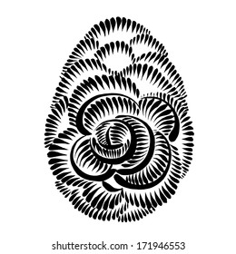 decorative floral silhouette Easter egg