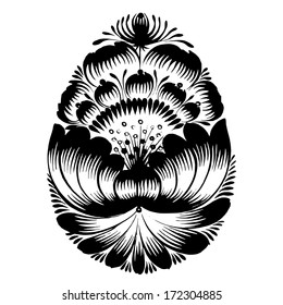 decorative floral silhouette Easter egg
