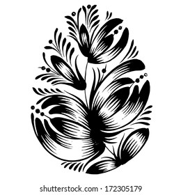 decorative floral silhouette Easter egg