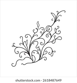Decorative Floral Silhouette Vector Element art