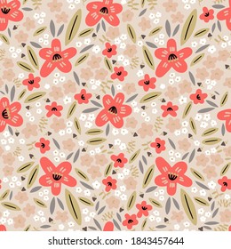 Decorative floral stylized pattern. Seamless vector pattern