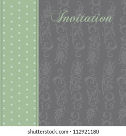 Decorative floral template frame design, vintage retro style, vector illustration