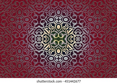 Decorative floral tracery ancient Arabic pattern on a brown background