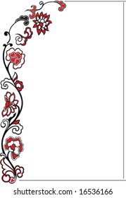 Decorative floral vector frame against white background