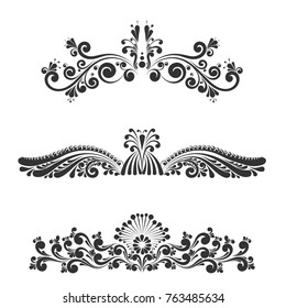 Decorative floral vector ornament isolated on white background