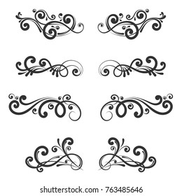 Decorative floral vector ornament isolated on white background