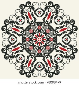 decorative floral vignette, vector embellishment for scrapbooking