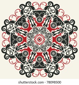 decorative floral vignette, vector embellishment for scrapbooking
