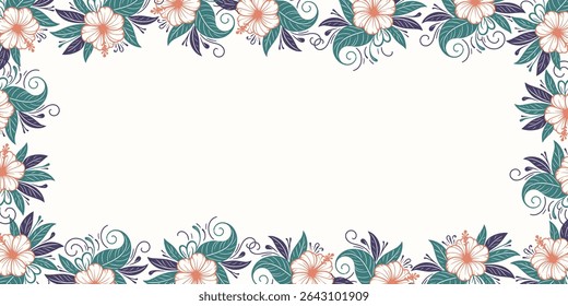 decorative floral wall art with abstract botanical motifs.scrapbook background for greeting card and modern textile design

