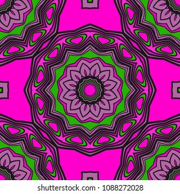 Decorative floral wallpaper for interior design. Modern geometric ornament. Seamless vector illustration