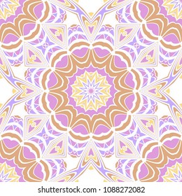 Decorative floral wallpaper for interior design. Modern geometric ornament. Seamless vector illustration