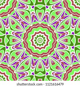Decorative floral wallpaper for interior design. Modern geometric ornament. Seamless vector illustration