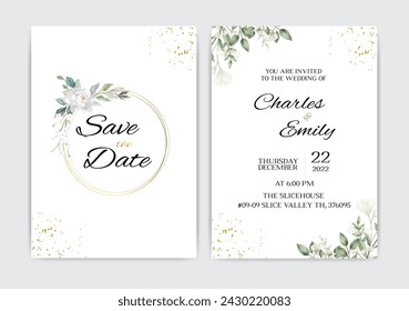 Decorative Floral Wedding Invitation Card.Illustrator and designer. Wedding Invites, save the date, Birthday Invites, Video Invites, E-Cards.